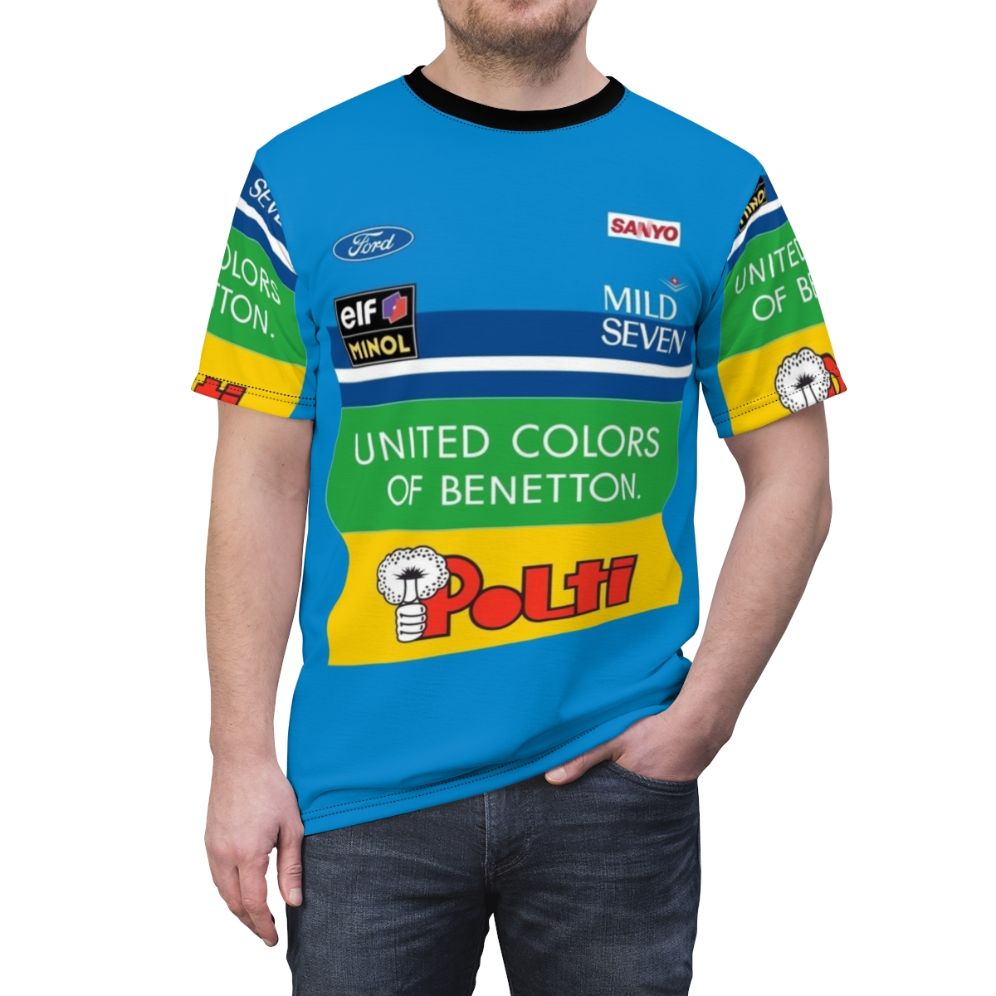 Gp2 Racing Videogame Inspired Benetton Tribute T-Shirt - men front