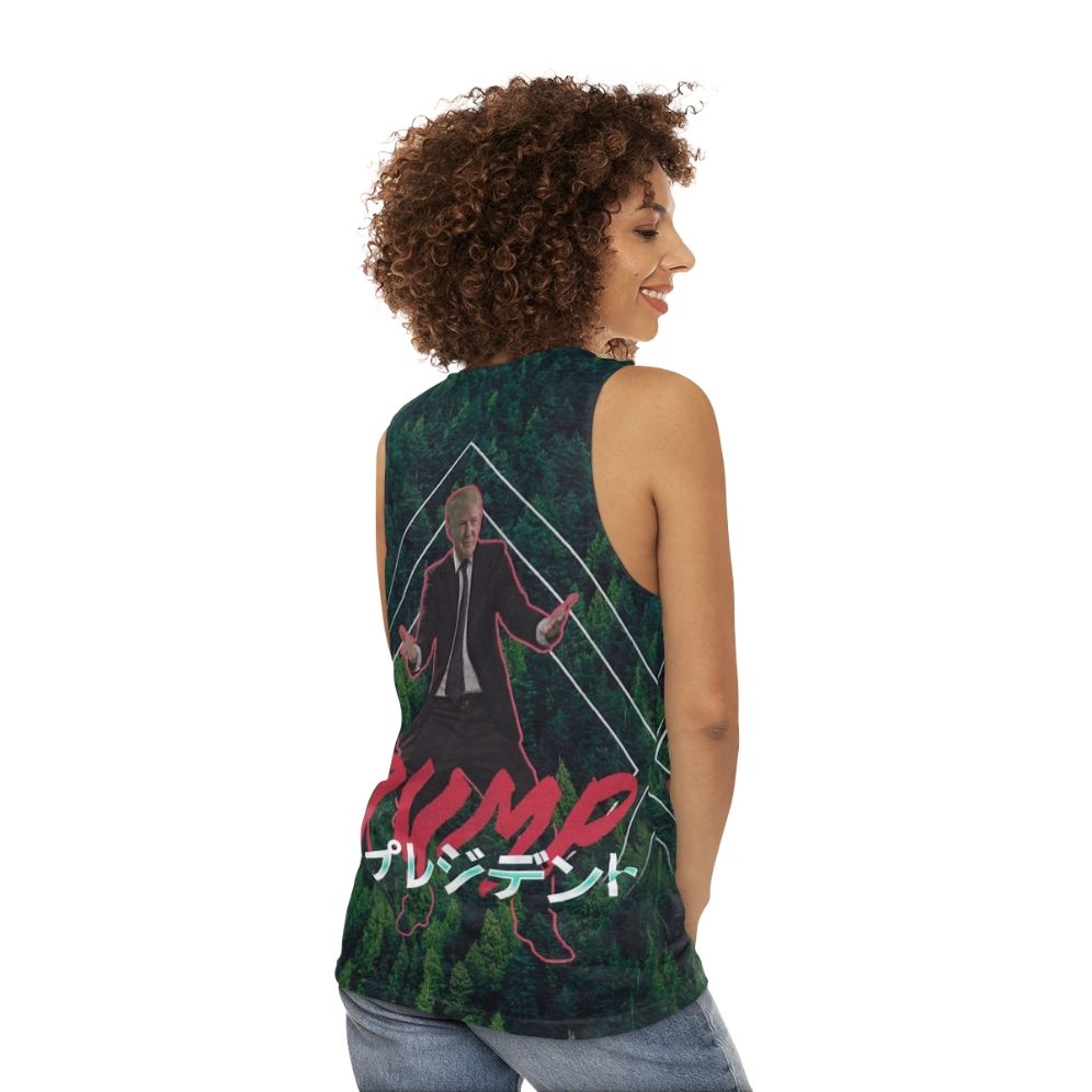 Vaporwave Trump Unisex Tank Top - women back