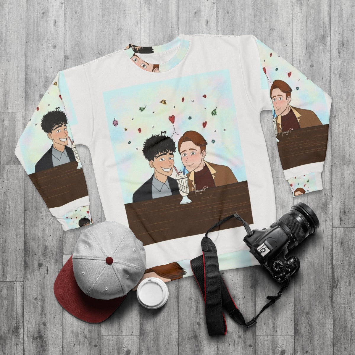 Heartstopper fanart digital art sweatshirt - flat lay