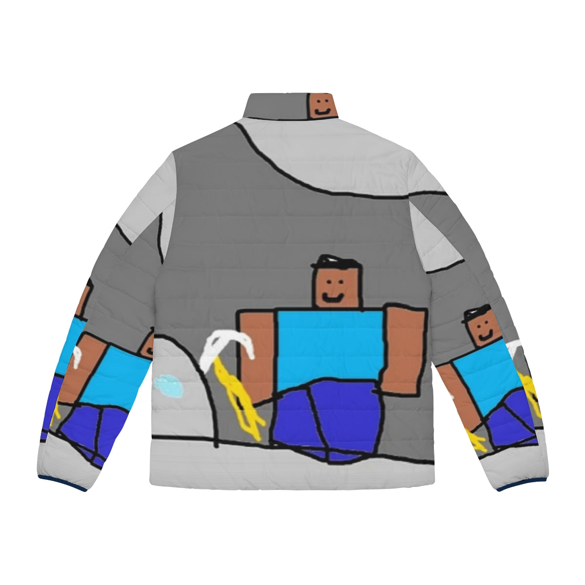 Minecraft diamonds puffer jacket - Back