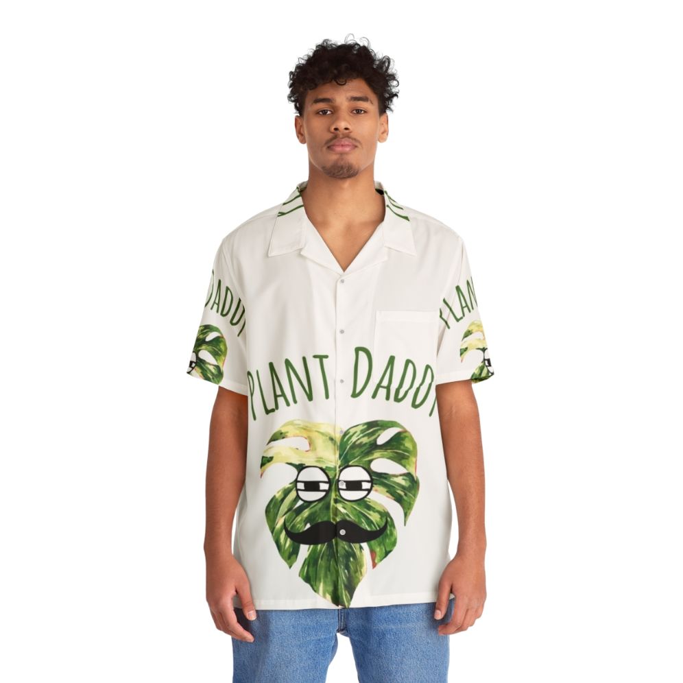 Best Plant Daddy Hawaiian Shirt featuring Monstera Variegata - People Front