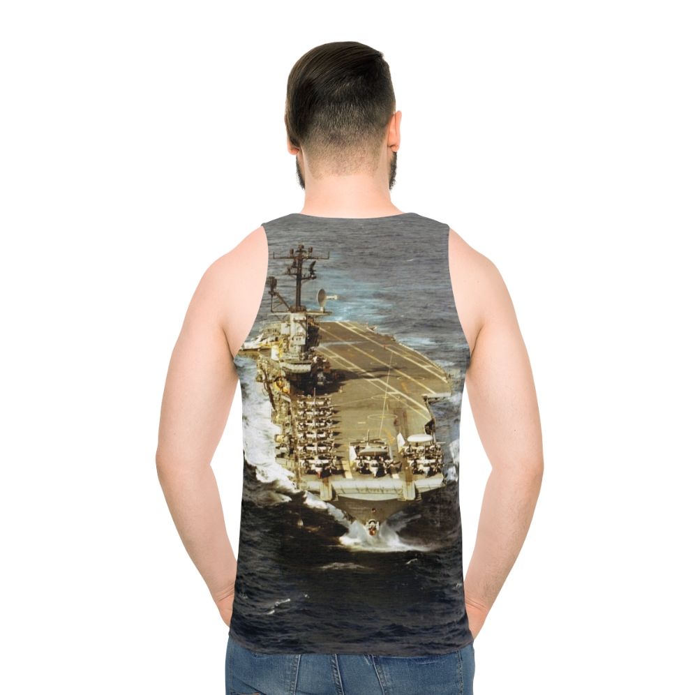 Unisex USS Intrepid CVA 11 Navy Tank Top - men back