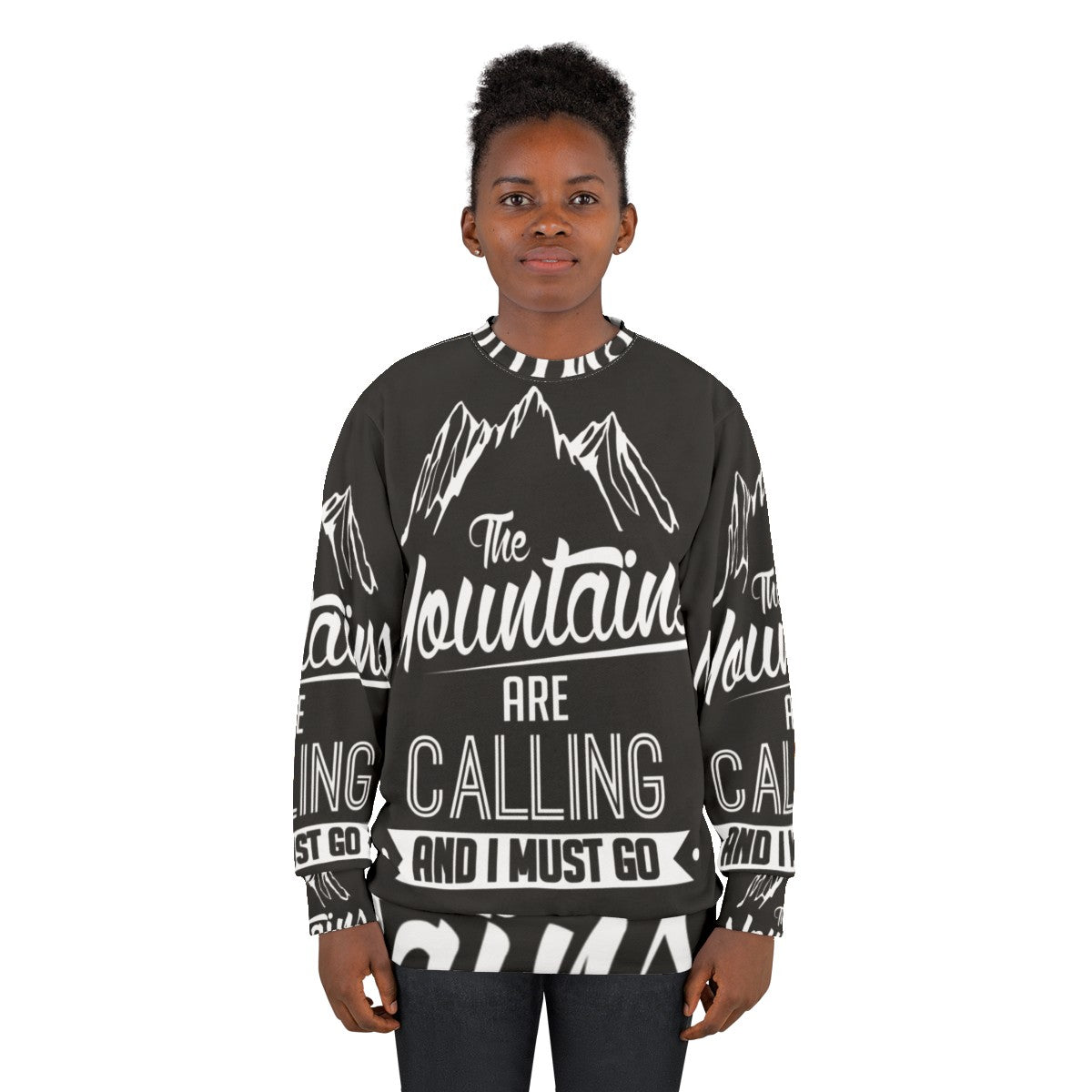 Mountains Calling Skiing Sweatshirt - women