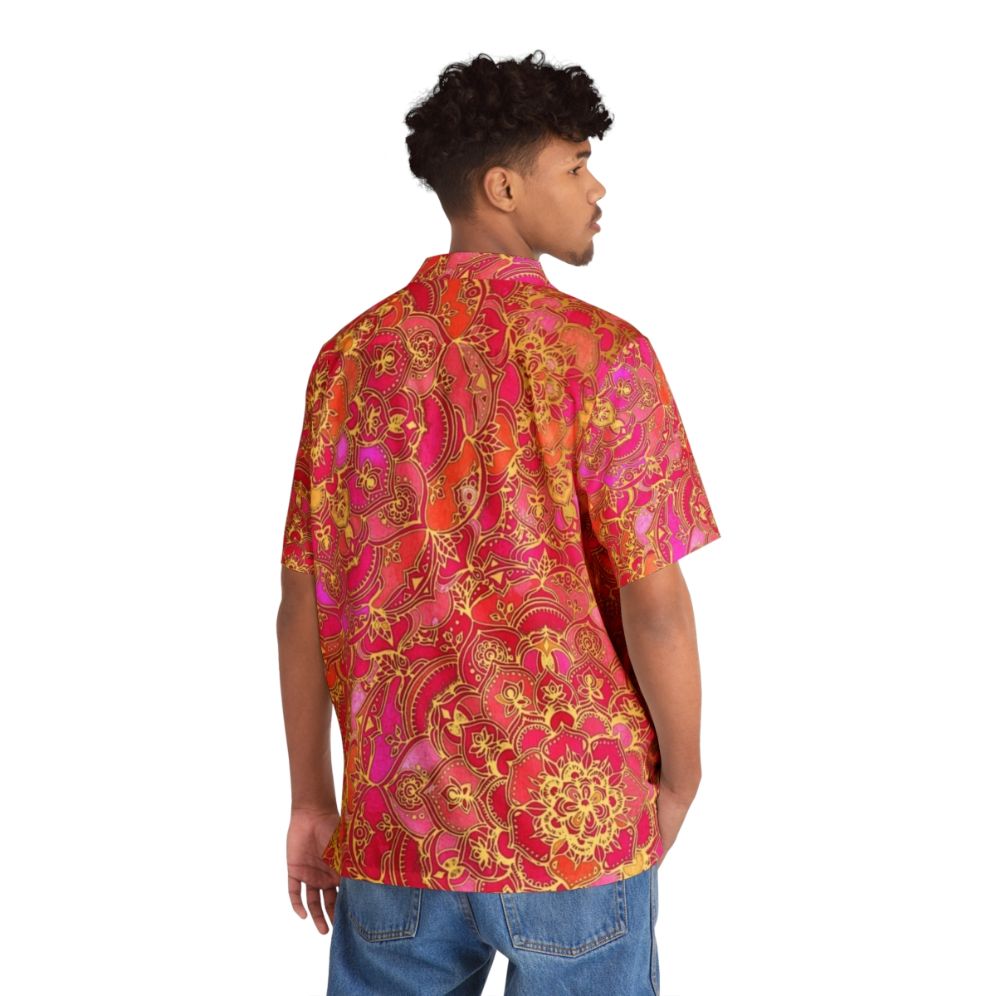 Vibrant metallic floral pattern Hawaiian shirt - People Back