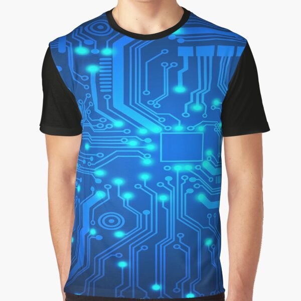 Electronic circuit graphic design t-shirt for computer engineers and technology enthusiasts