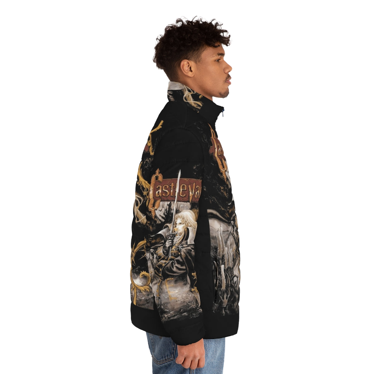 Castlevania Symphony Of The Night puffer jacket featuring retro gaming inspired design - men side right