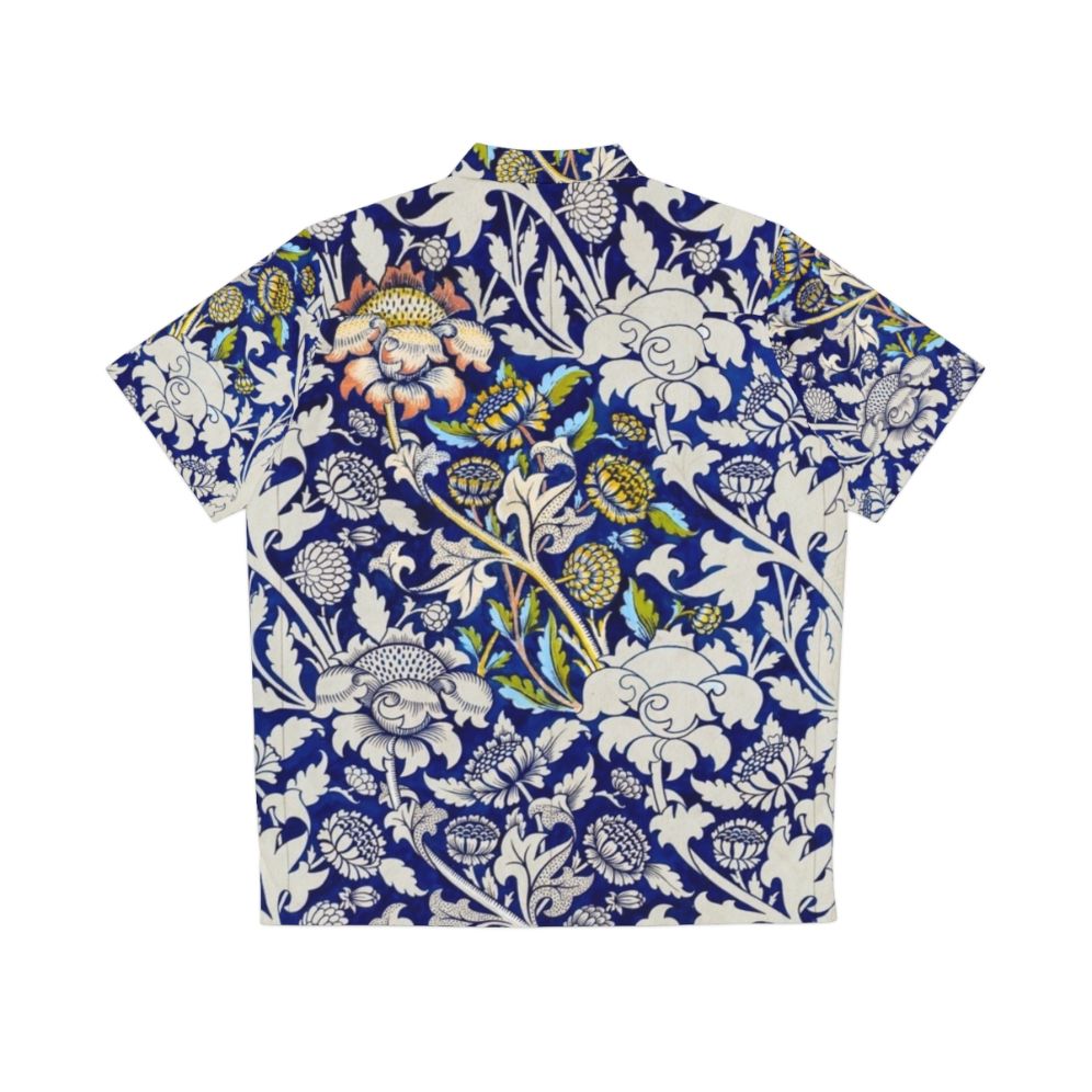 Vintage-Inspired Art Nouveau Hawaiian Shirt with William Morris Botanical Floral Design - Back