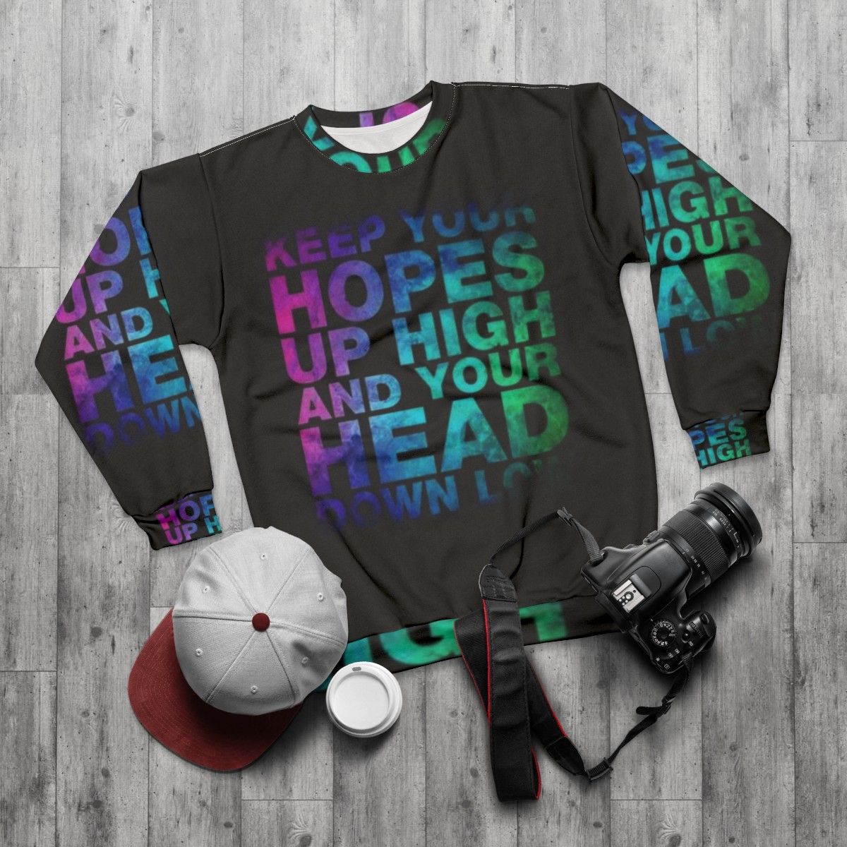 Hopes High emo sweatshirt for music fans - flat lay