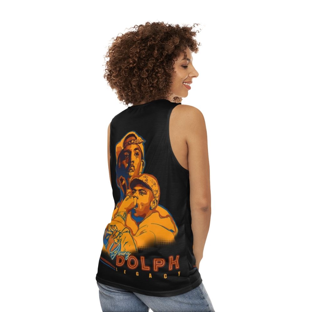 Young Dolph Memphis Rapper Hip Hop Tribute Tank Top - women back