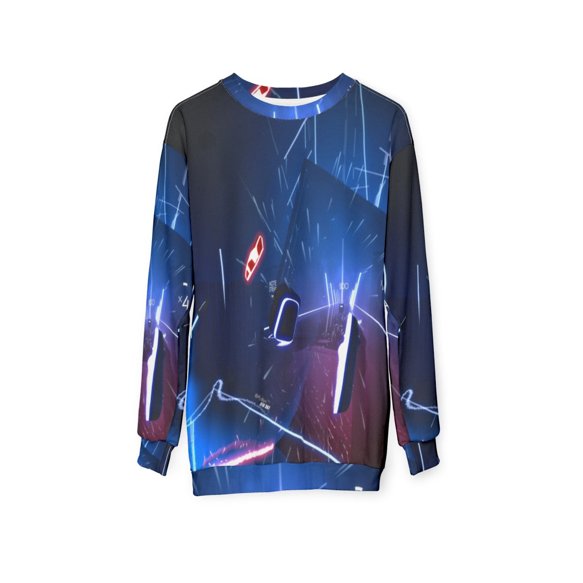 Virtual world sweatshirt with gaming and dance design - hanging