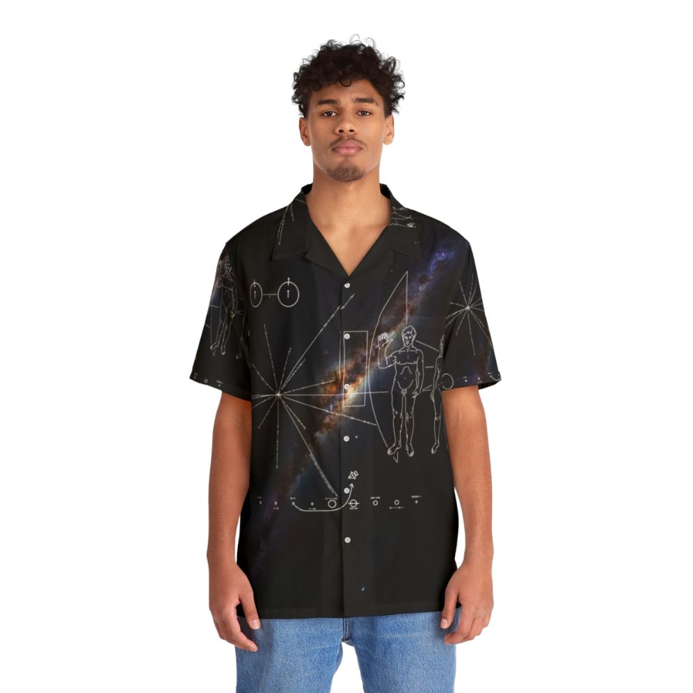 Pioneer 10 Milky Way Galaxy Hawaiian Shirt - People Front