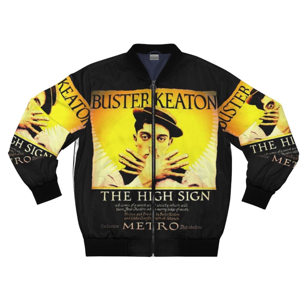 Buster Keaton "The High Sign" vintage bomber jacket, featuring a classic movie design