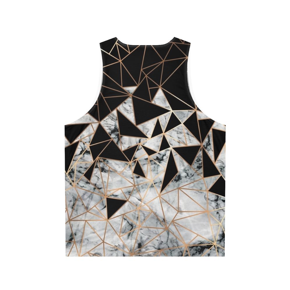 Marble polygon pattern unisex tank top - Back