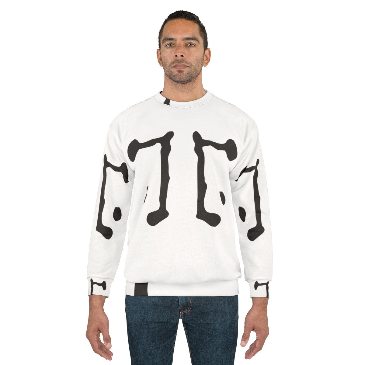 Rorschach logo sweatshirt featuring inkblot design from Watchmen superhero graphic novel - men