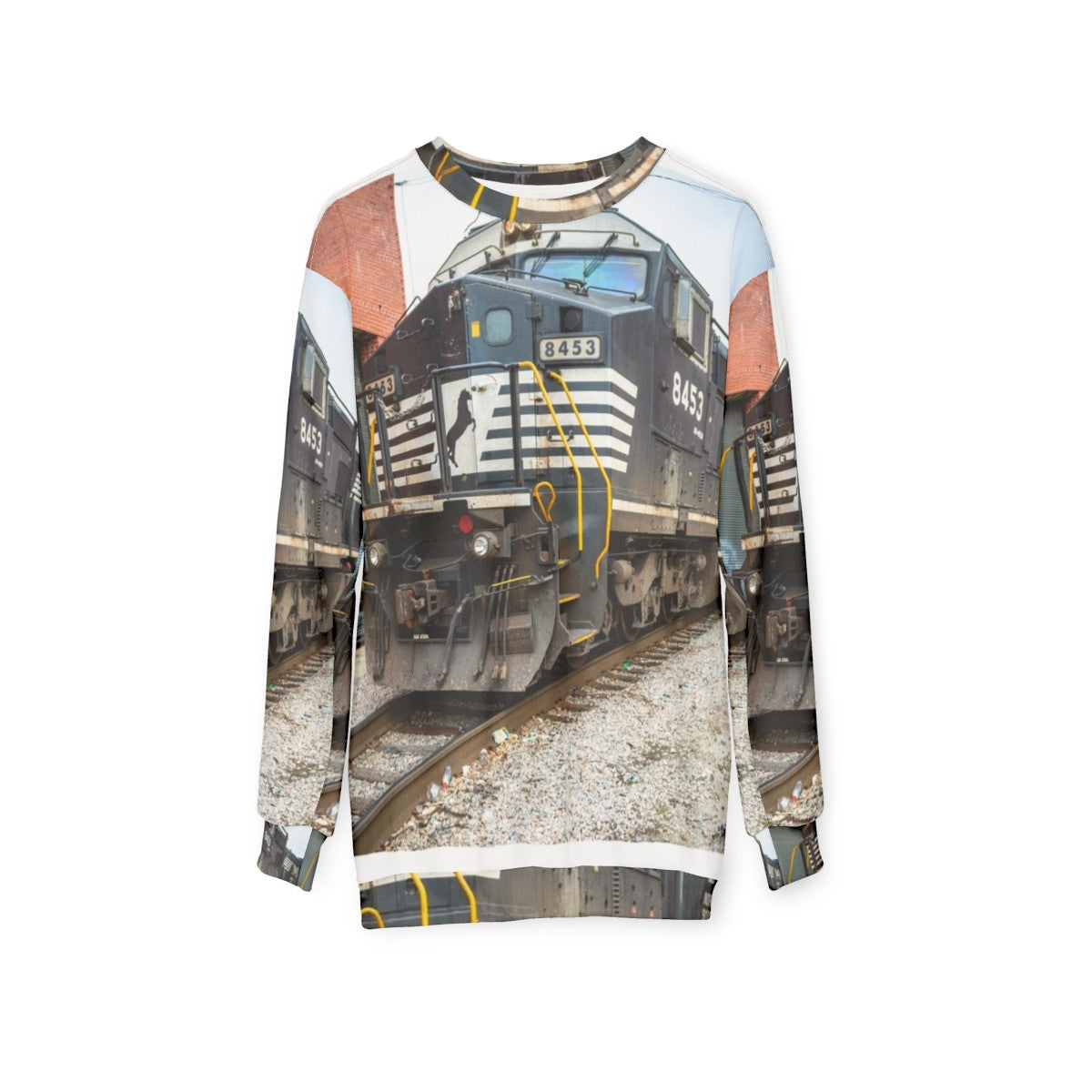 Norfolk Southern Raleigh NC Train Yard Sweatshirt - hanging