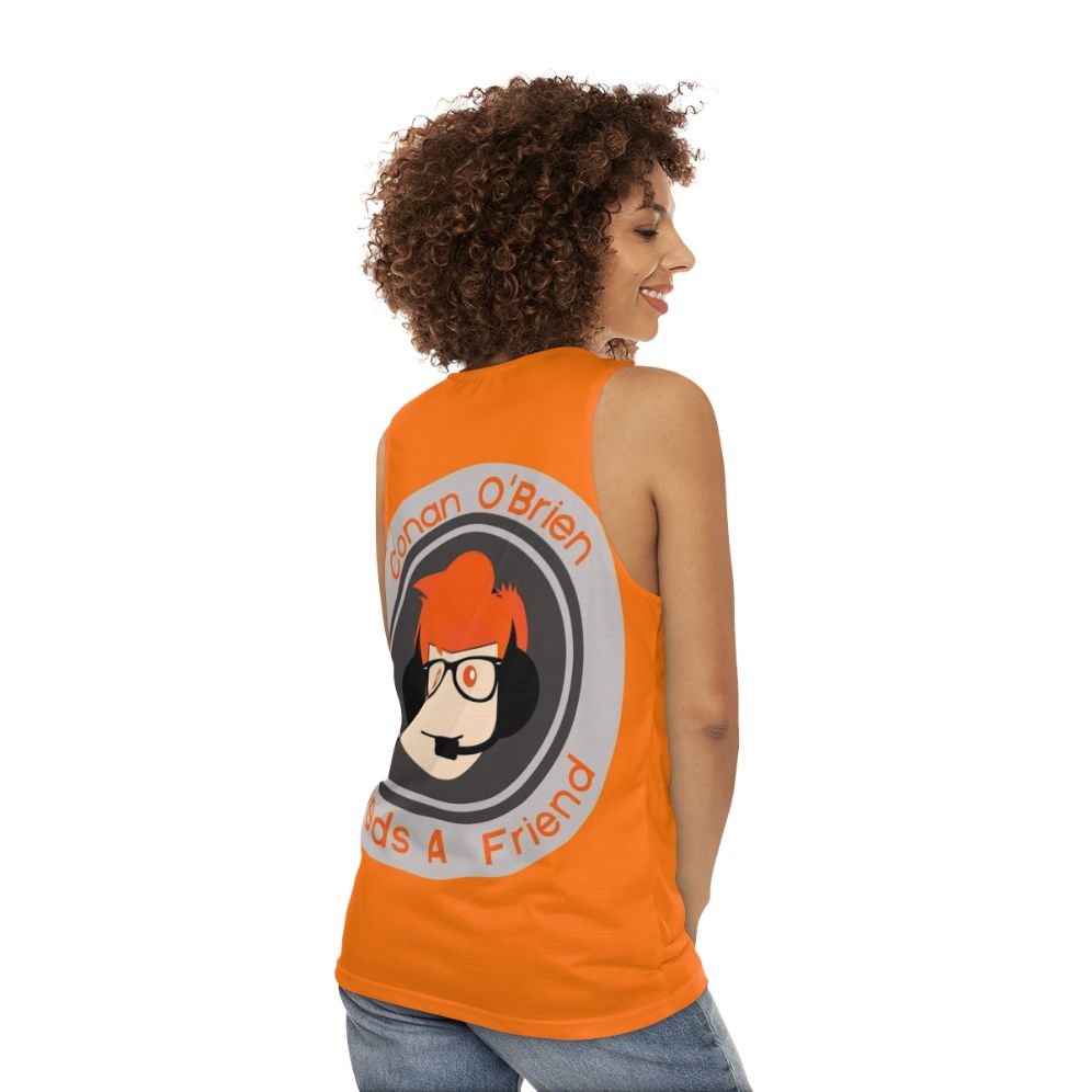 Conan O'Brien Needs a Friend Team Coco Unisex Tank Top - women back