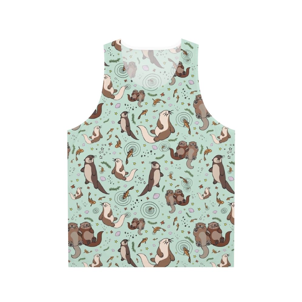 Cute sea otter design on a unisex tank top