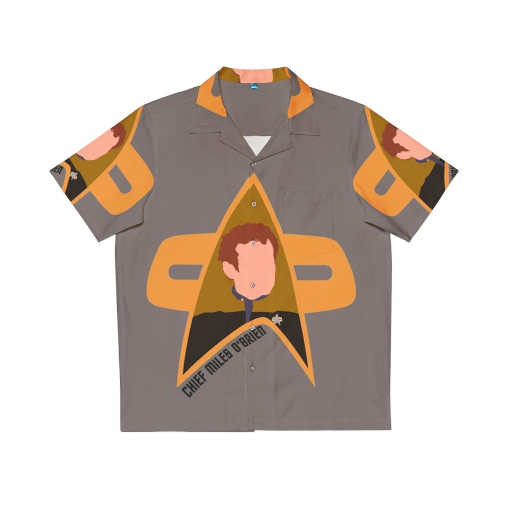 Chief Miles O'Brien in a Star Trek: Deep Space Nine Hawaiian shirt