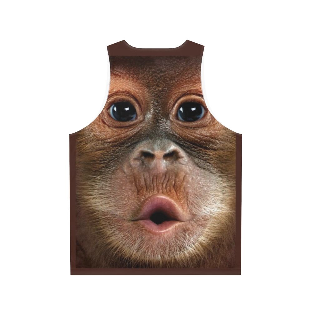 Hyper-realistic graffiti-style chimpanzee print on unisex tank top - Back