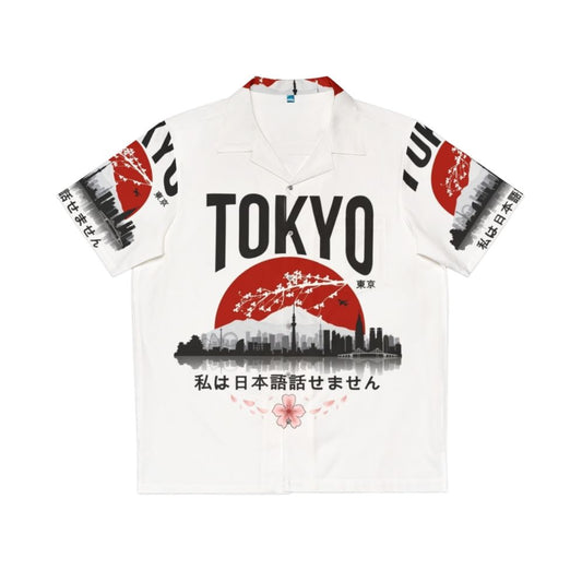 Tokyo Japanese Black Hawaiian Shirt