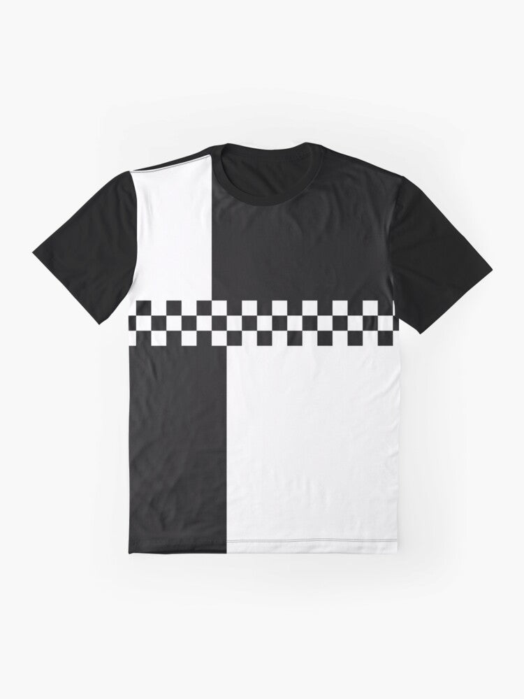 Mod ska inspired black and white graphic t-shirt - Flat lay