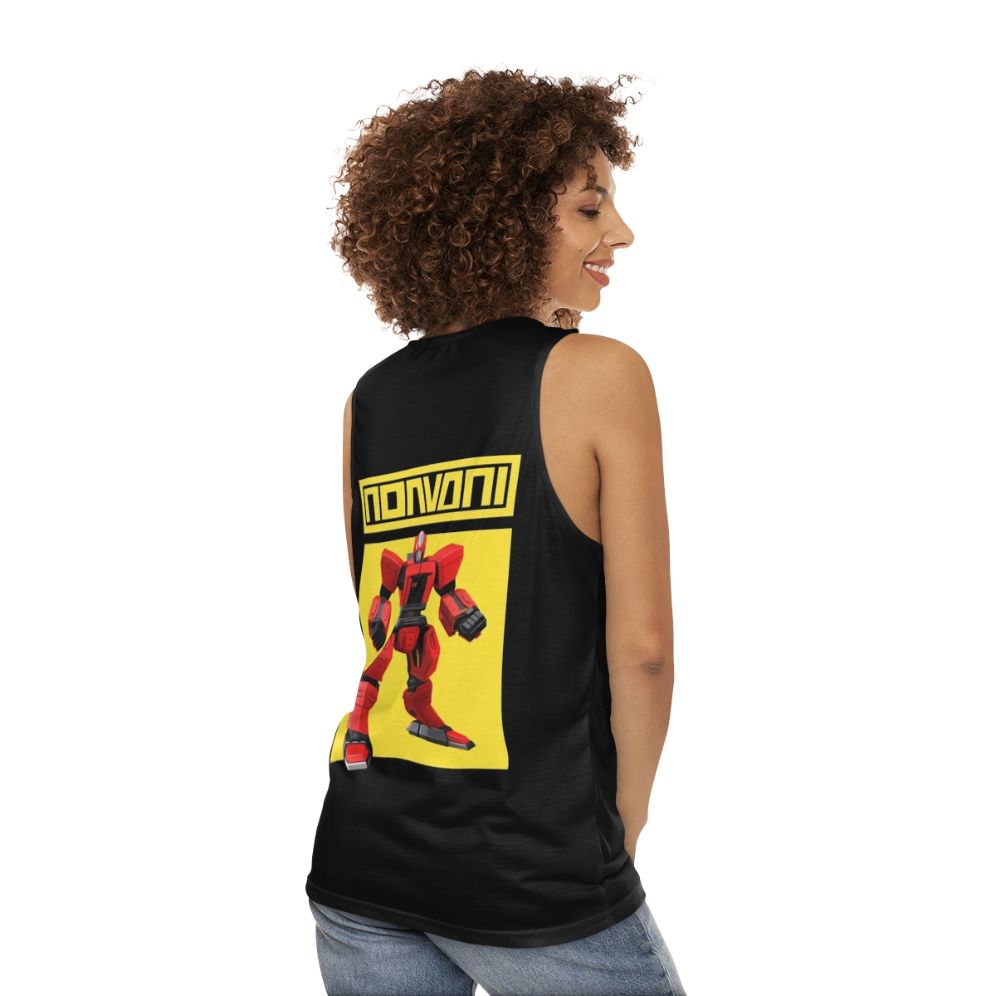 Anime robot hero unisex tank top - women back