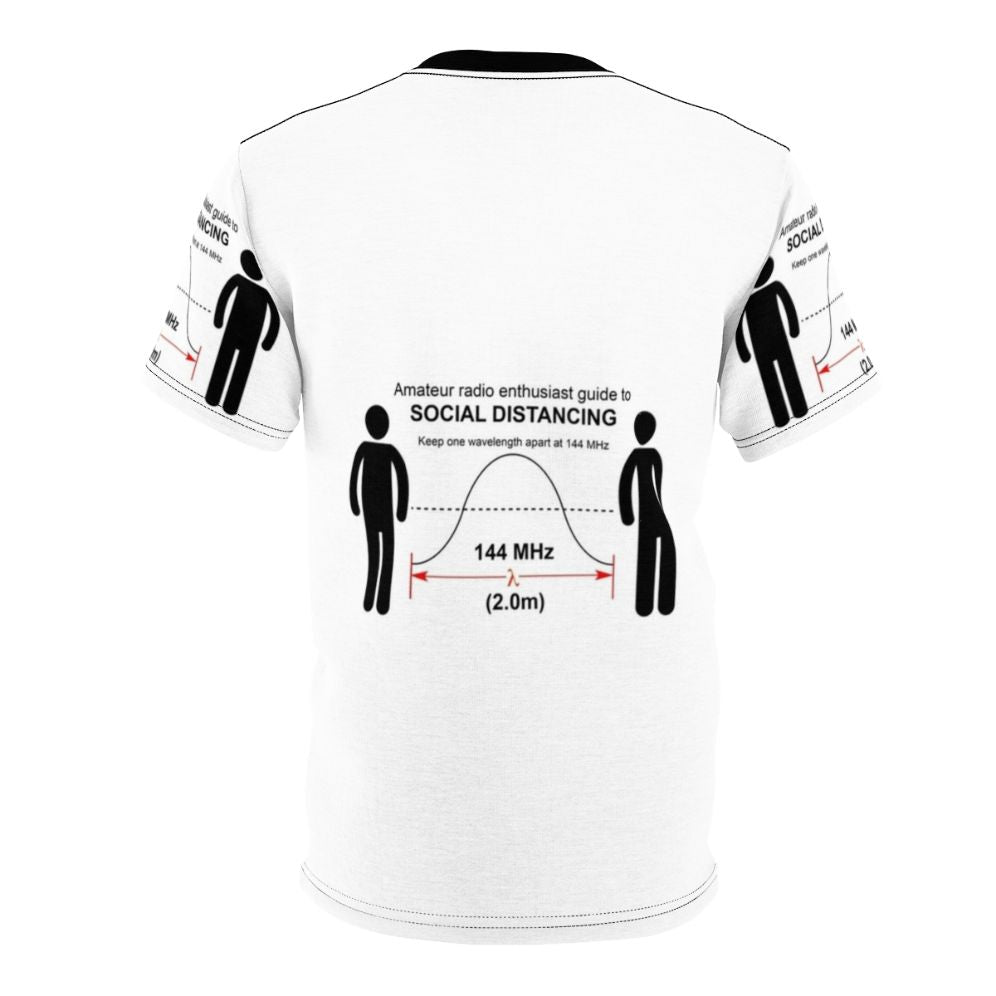 Amateur radio social distancing t-shirt with graphic design - Back