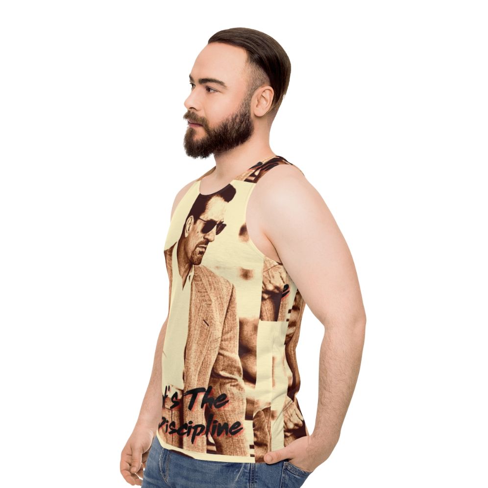 Unisex tank top with iconic portrait of Robert De Niro and Al Pacino from the movie 'Heat' - men side