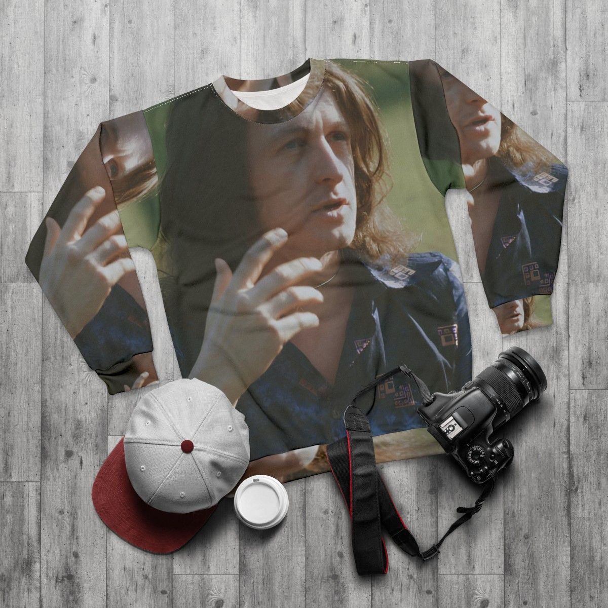 Jon Anderson Iconic Singer Pop Music Classic Rock Sweatshirt - flat lay