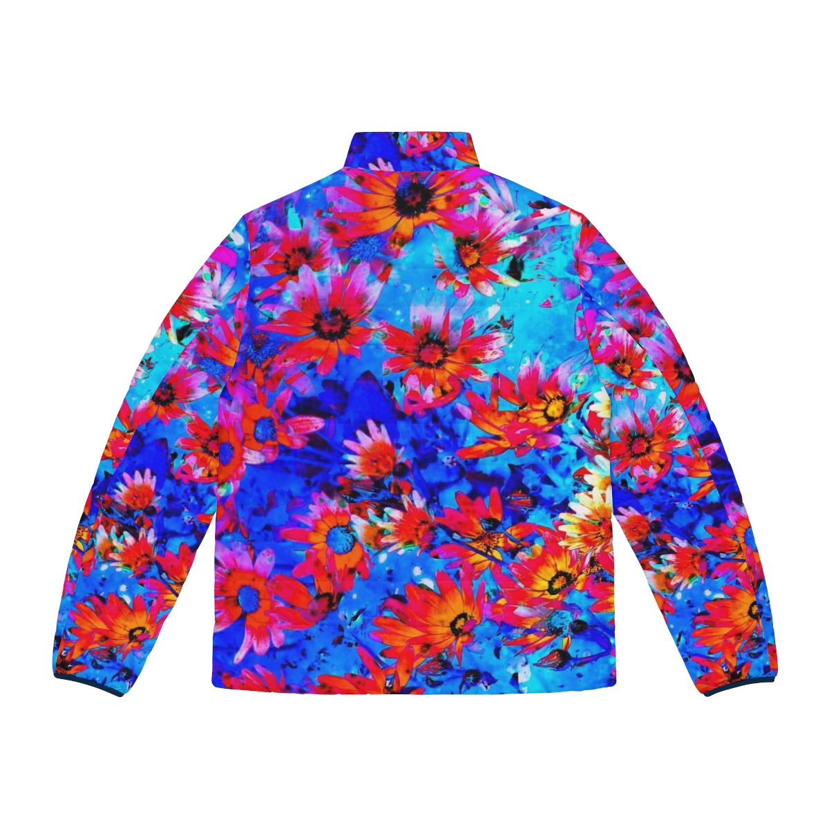 Floral puffer jacket with flowers blooming - Back