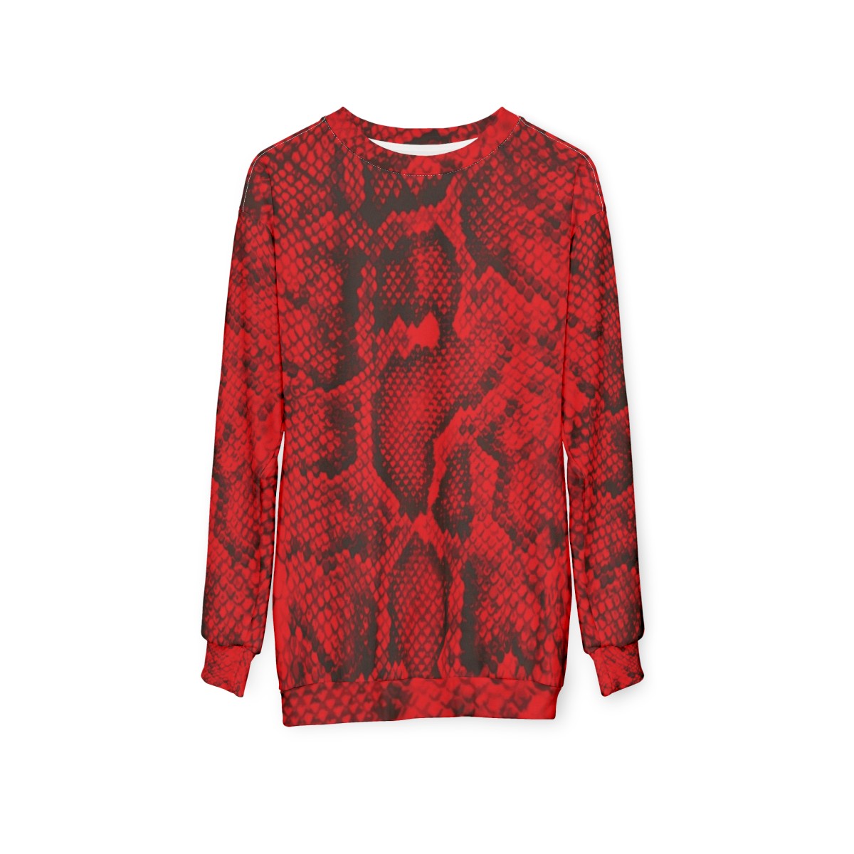 Red Snakeskin Sweatshirt - hanging