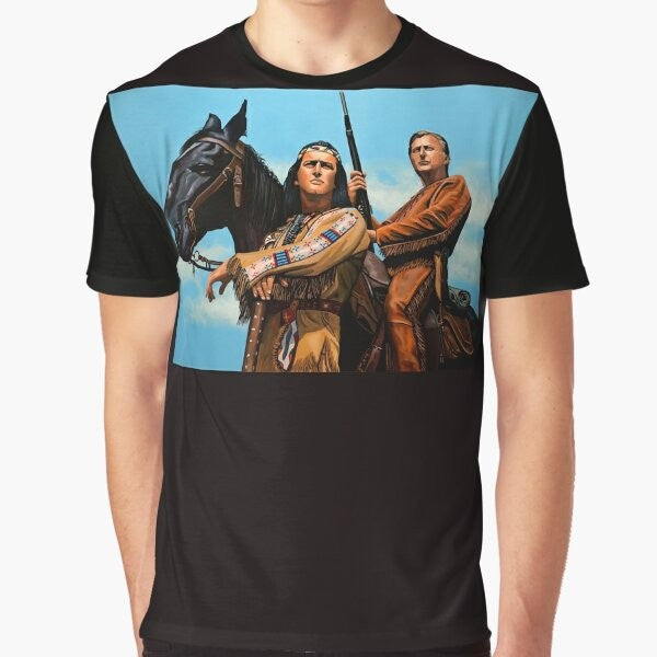 Winnetou and Old Shatterhand painting classic graphic t-shirt