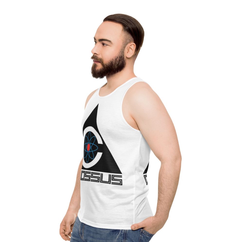 Colossus: The AI Human Overlord Unisex Tank Top - men side