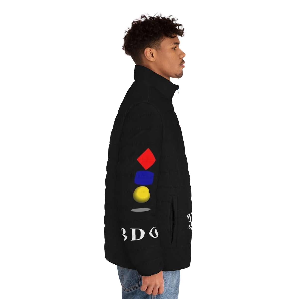 3Do Company Logo Classic T-Shirt Puffer Jacket - men side right