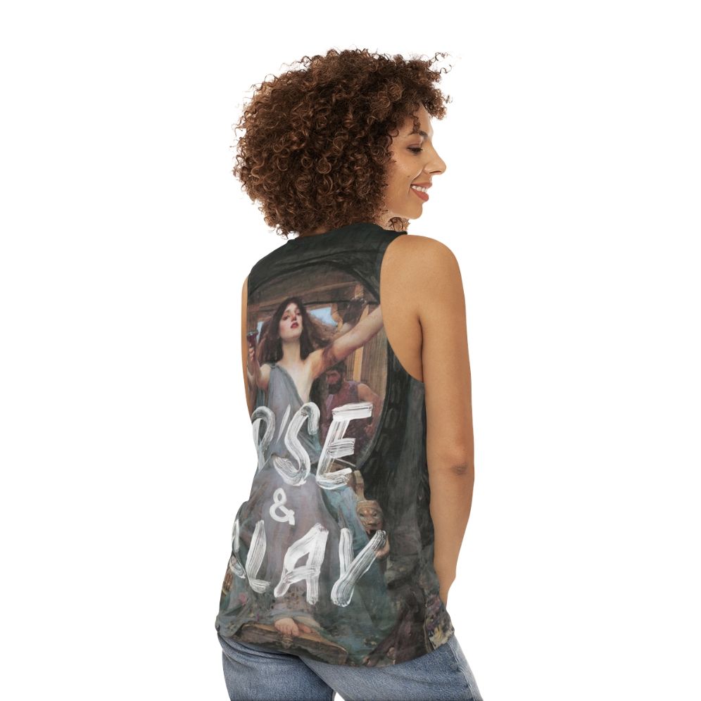 "Rise and Slay" motivational tank top - women back