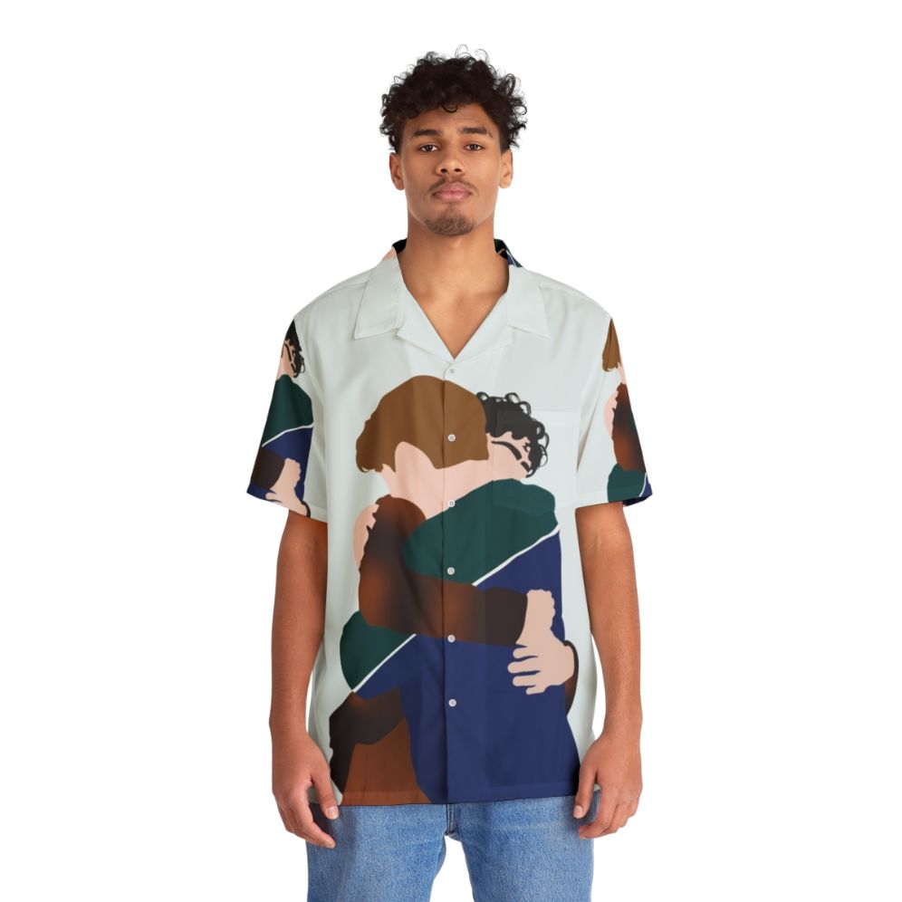 Heartstopper Nick Nelson and Charlie Spring Hug Hawaiian Shirt - People Front