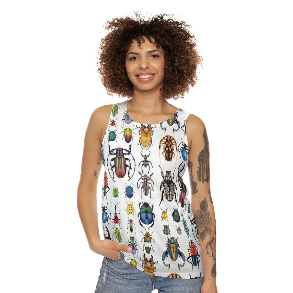 Watercolor Beetle Collection Unisex Tank Top - women