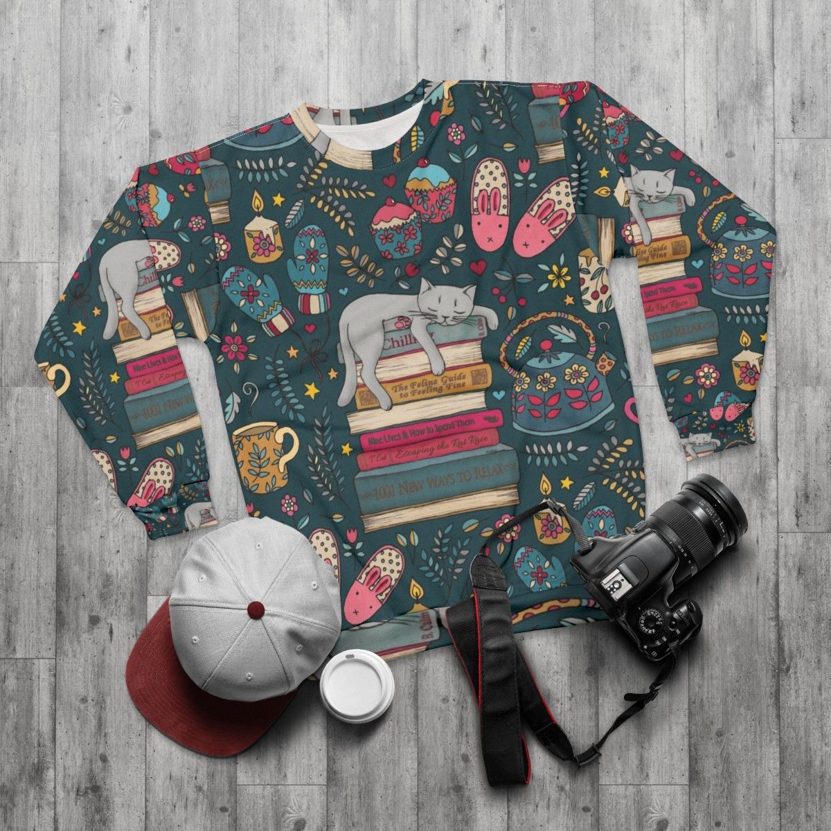 How to Hygge Like a Cat Cosy Sweatshirt - flat lay