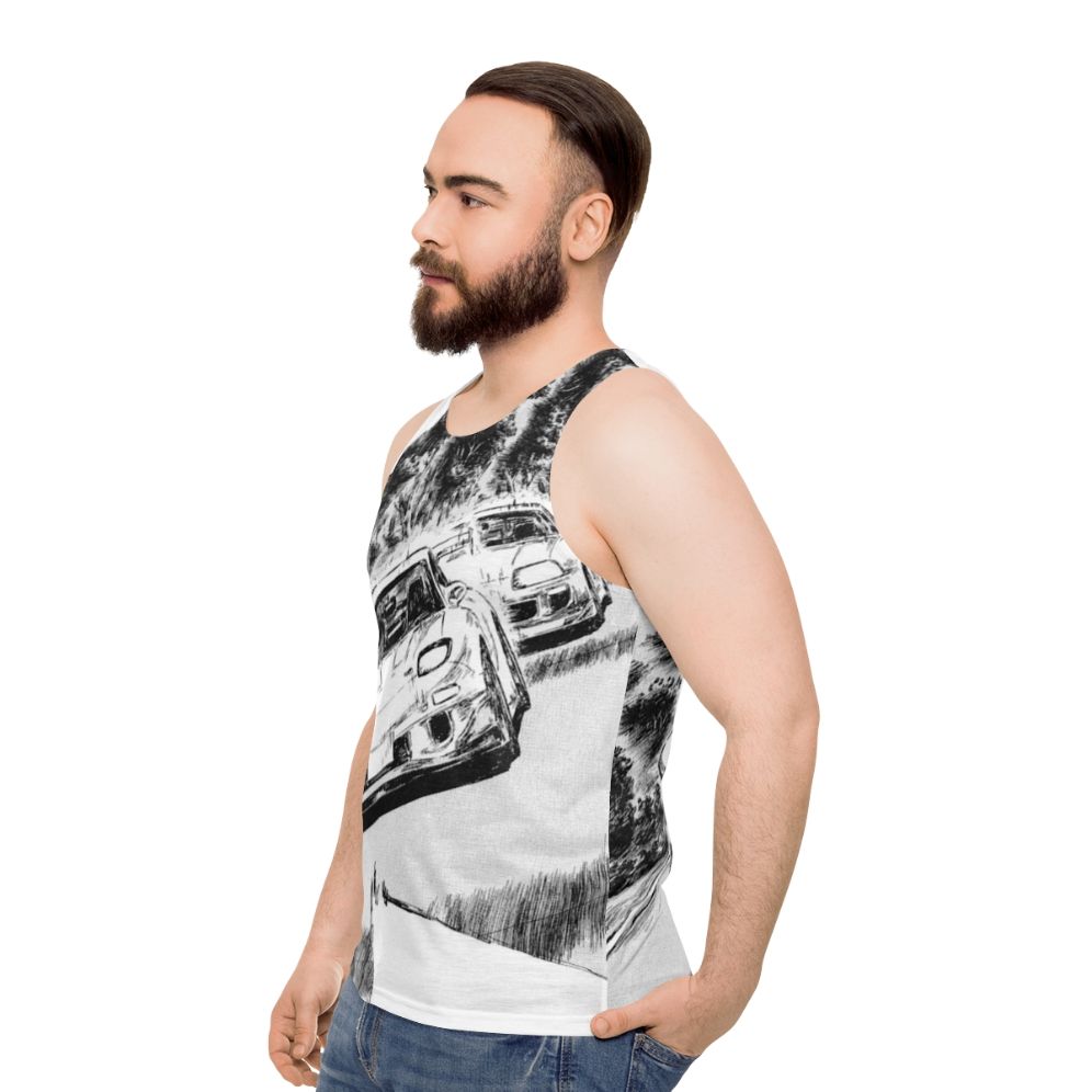 Initial D inspired JDM cars unisex tank top - men side