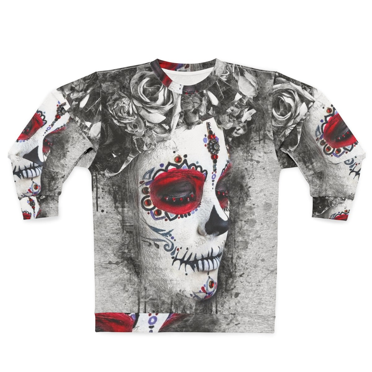 Boho sugar skull watercolor design sweatshirt