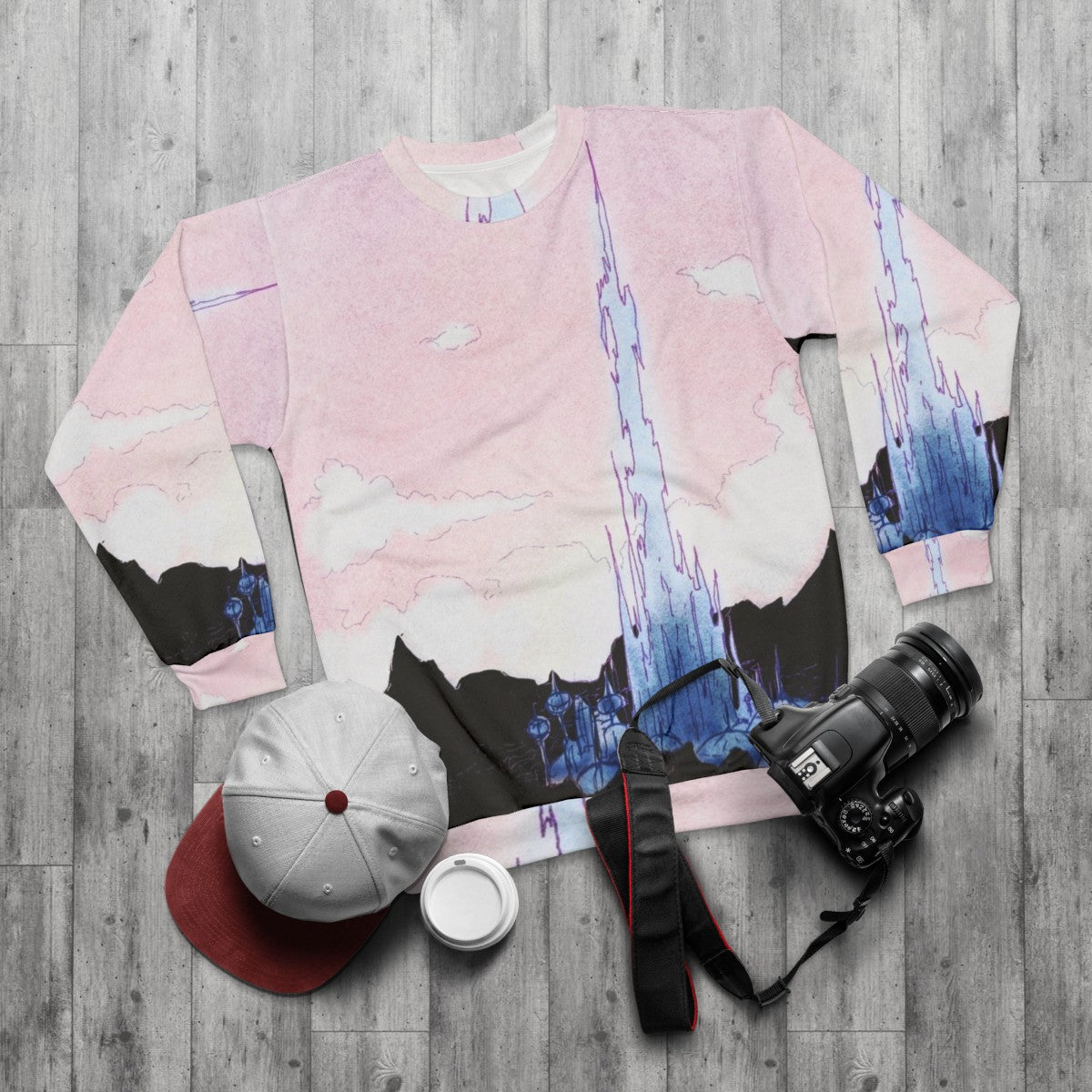 "The Crystarium Inktober Final Fantasy XIV Sweatshirt" - flat lay