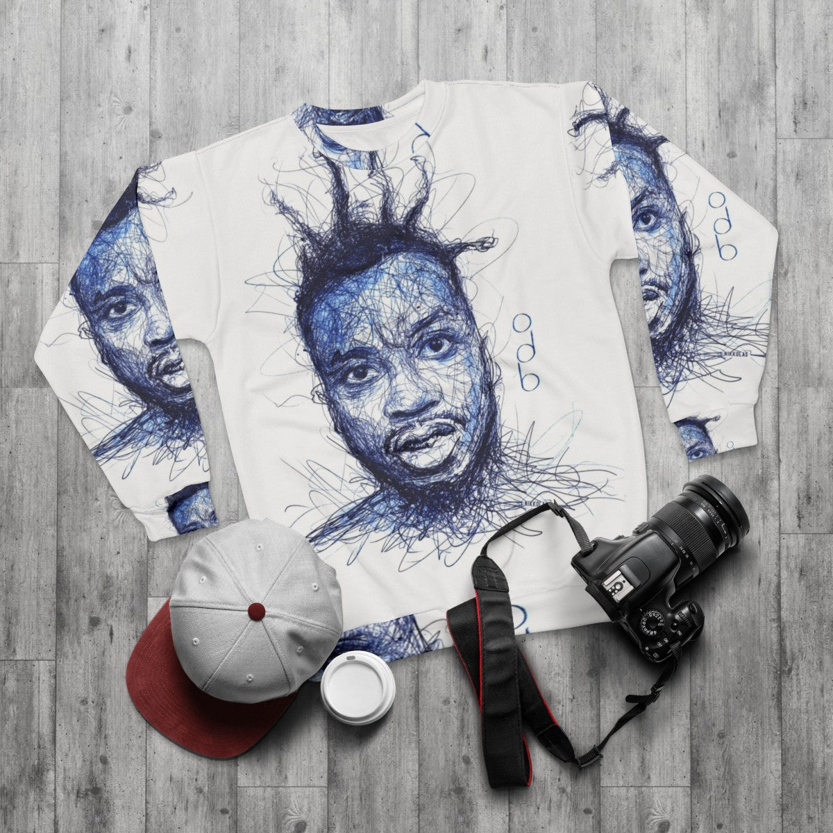 Odb By Nikkolas Wu-Tang Ol' Dirty Bastard Sweatshirt - flat lay