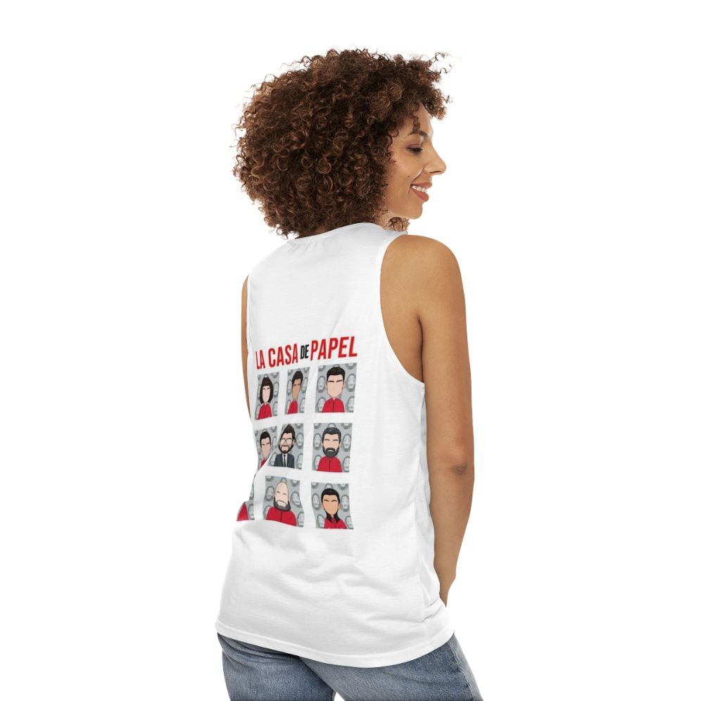 Money Heist Cast Unisex Tank Top - women back