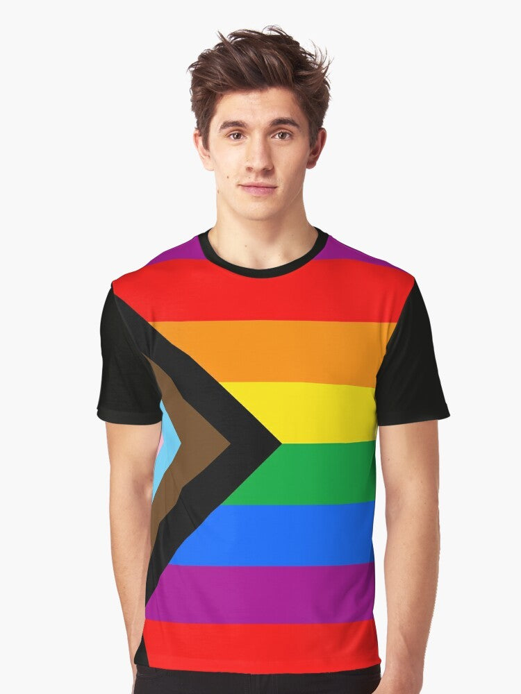 LGBTQ Progress Pride Flag Graphic T-Shirt - Men