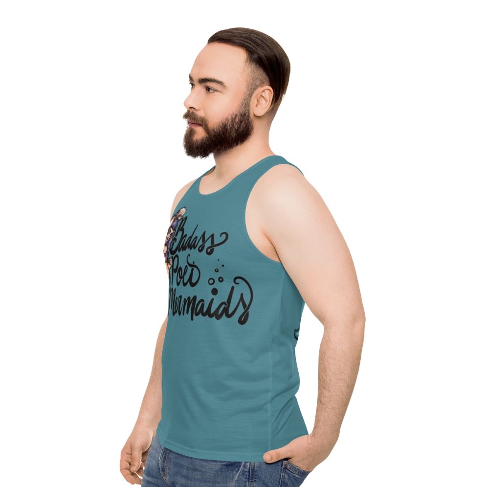 Badass poet mermaids unisex tank top - men side