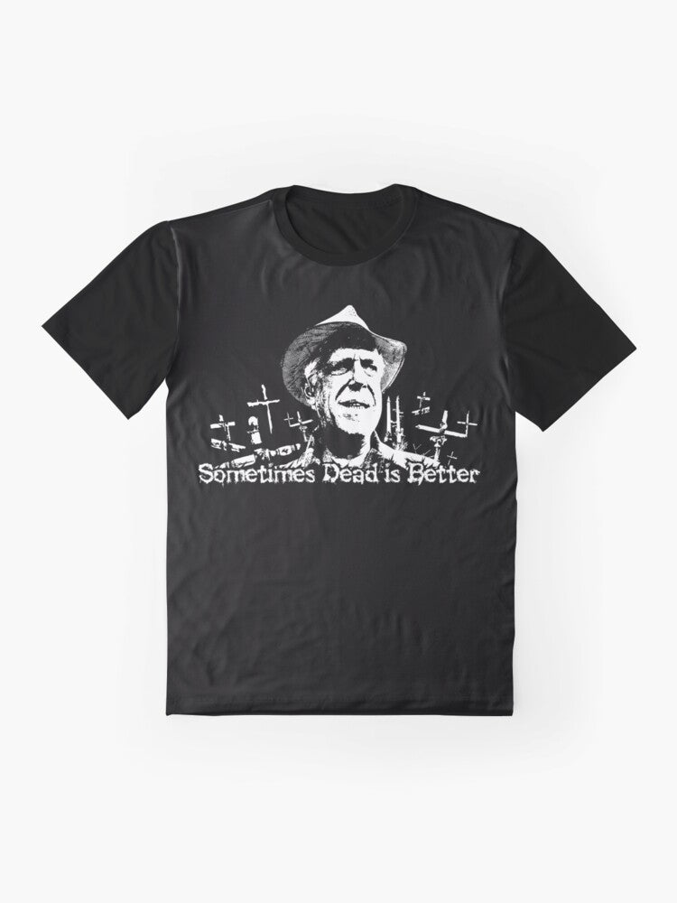 Pet Sematary Jud Crandall Graphic T-Shirt, Stephen King Horror Movie Merchandise - Flat lay