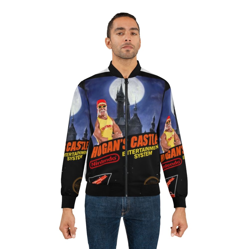 Hogan's Castle bomber jacket featuring video game dunkey graphics - Lifestyle