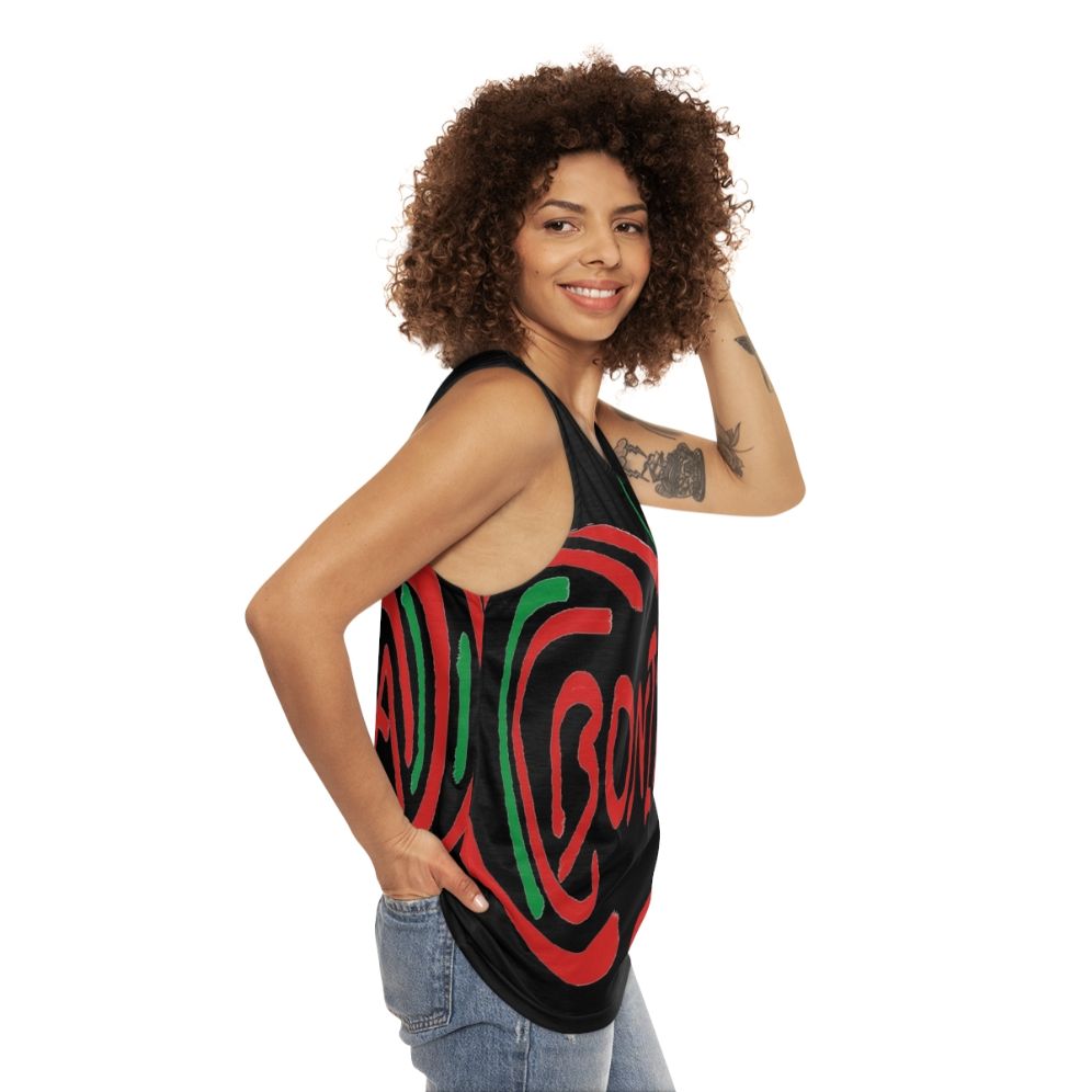 Unisex tank top with Bonita Apple graphic - women side