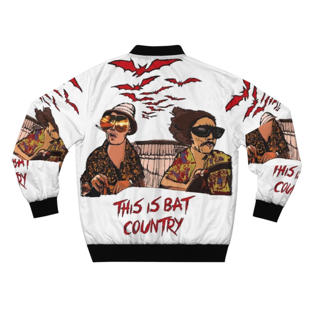 Bat Country Bomber Jacket featuring psychedelic motifs and inspired by the movie Fear and Loathing in Las Vegas - Back