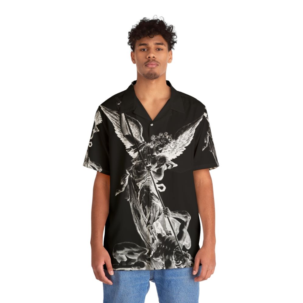 Archangel Michael Defeating The Devil Hawaiian Shirt - Lifestyle